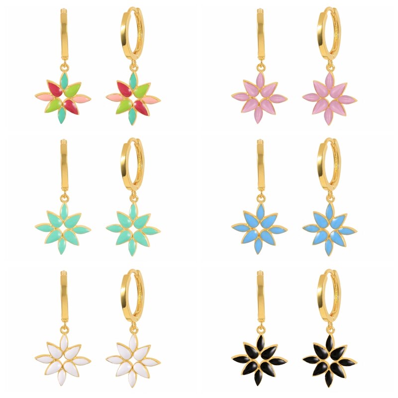 CANNER Color Enamel Awn Star Earrings  Pend..